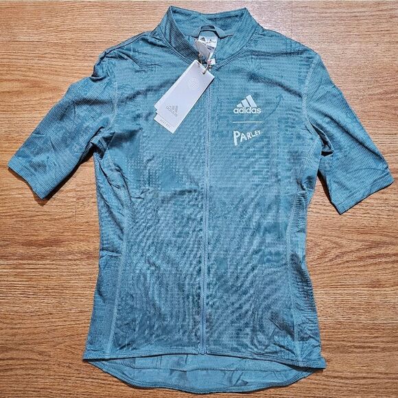 Adidas Parley Cycling Zipper Jersey Top Women's Small S Grey Heat RDY New HI6832 - Picture 2 of 16